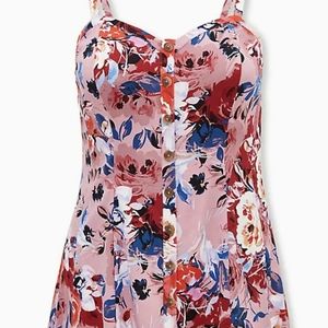 Torrid Size 2 Pink Floral Stretch Challis Cami